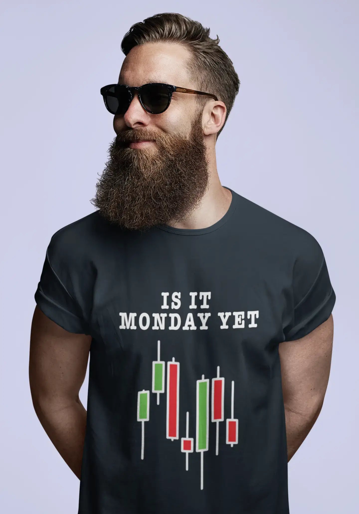 Men’s Graphic T-Shirt Is It Monday Yet Stock Market Traders Aqua Gift Idea