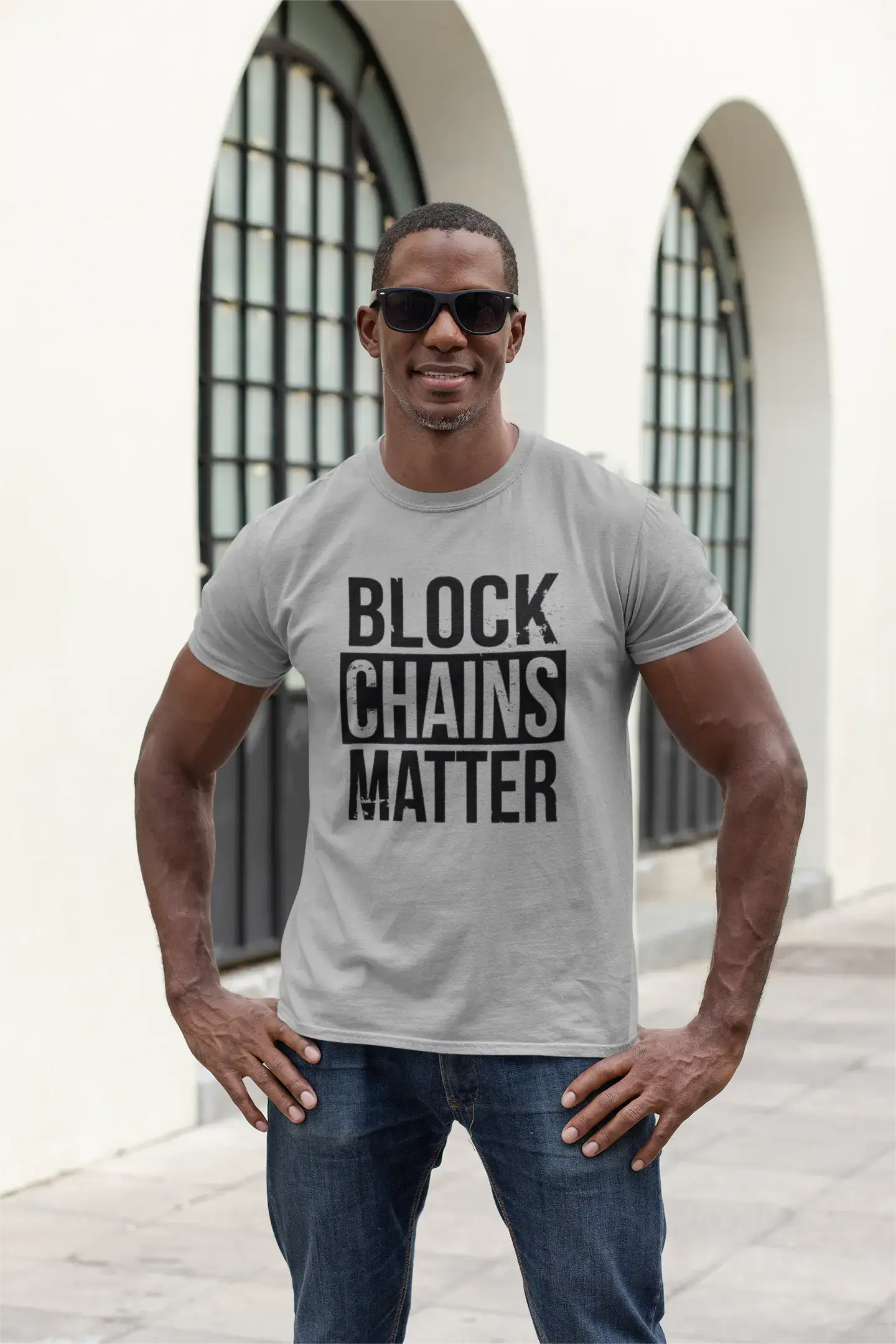 Men’s Graphic T-Shirt Blockchains Matter Cryptocurrency Aqua Gift Idea