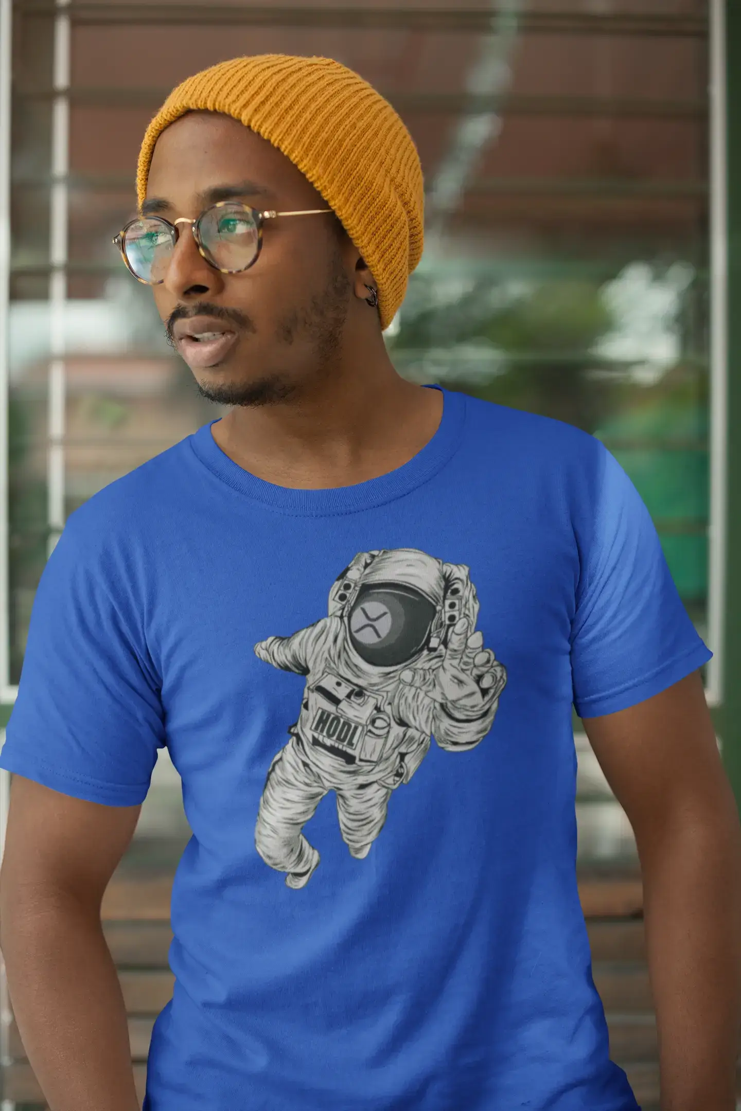 Men’s Graphic T-Shirt Ripple Logo XRP Moon Cryptocurrency Aqua Gift Idea
