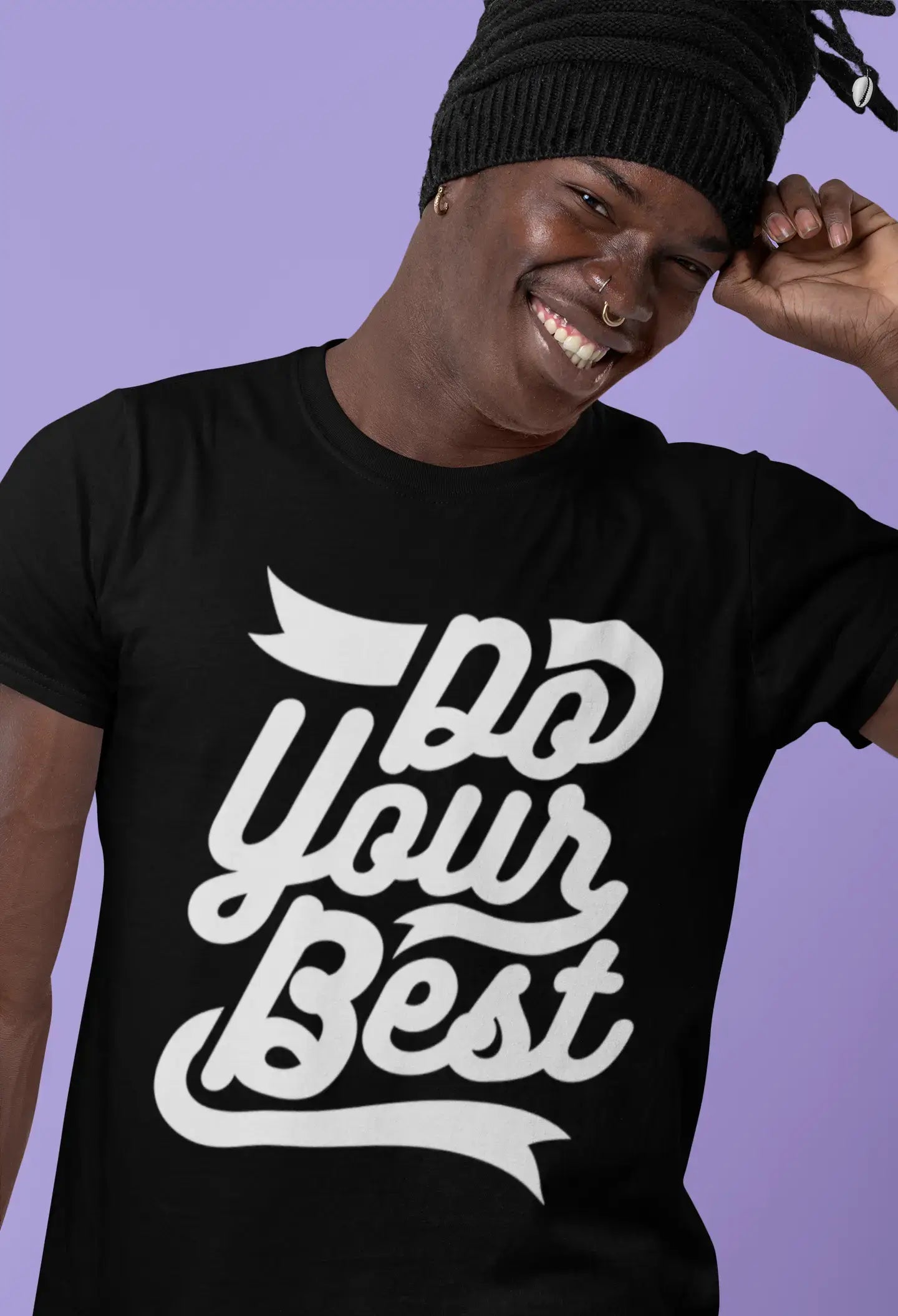 T-shirt pour hommes Faites votre meilleur citation de motivation Vintage Vêtements confortables