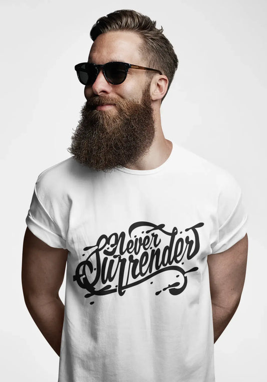 Men's T-Shirt Never Surrender Shirt Vintage Graphic Tee Shirt Motivational Gift