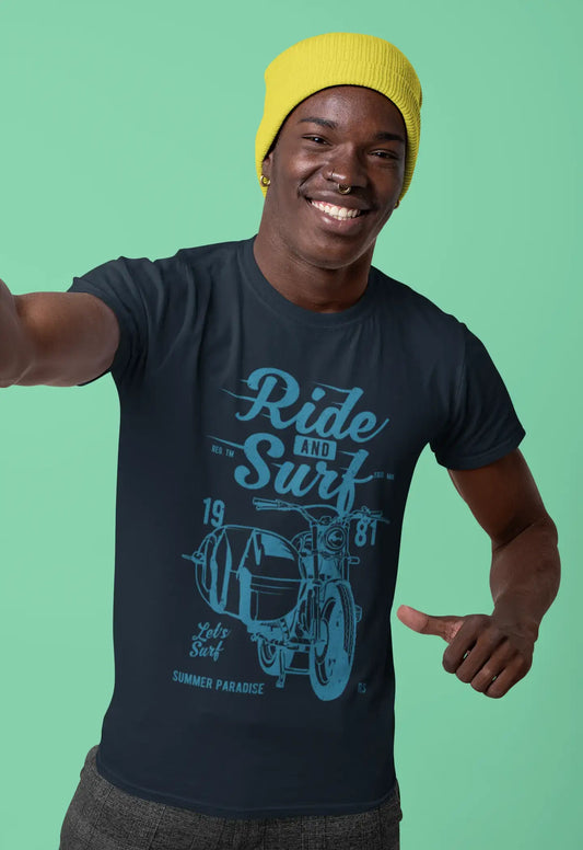 ULTRABASIC Vintage Motorcycle Men's T-Shirts - Ride and Surf Summer 1981 Tee