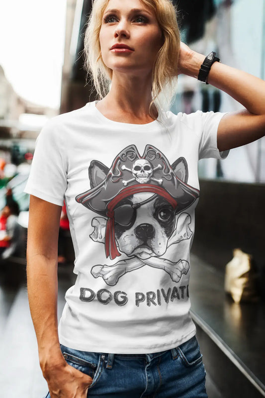 ULTRABASIC Women's Organic T-Shirt - Cute Dog Private - Pirate Shirt for Women