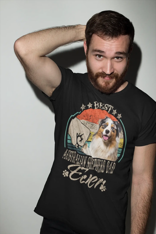 ULTRABASIC Men's Graphic T-Shirt Best Australian Shephard Dad Ever - Dog Fist Shirt