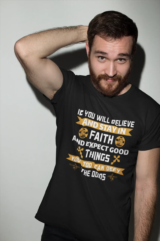 T-shirt ULTRABASIC pour hommes Croyez et restez dans la foi - Chemise religieuse chrétienne
