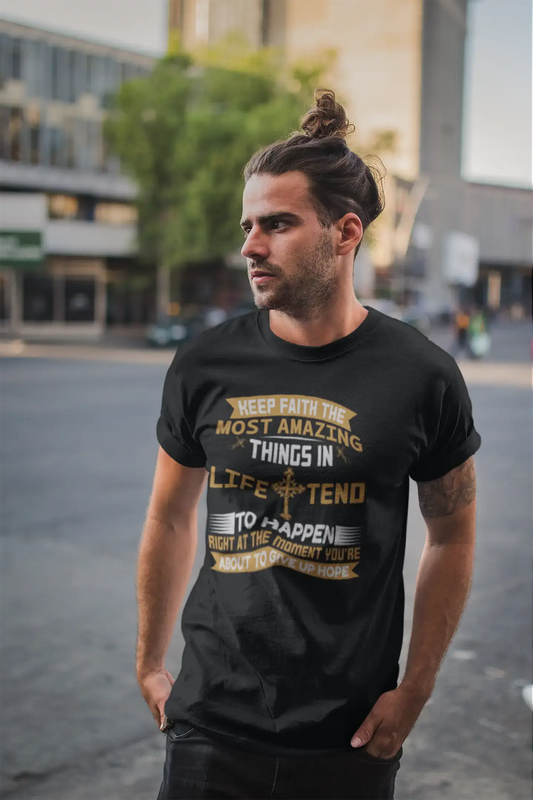 ULTRABASIC Men's Religious T-Shirt Keep Faith the Most Amazing Things Shirt