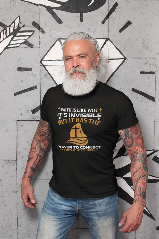 ULTRABASIC Men's T-Shirt Faith is Like WiFi - Power to Connect - Religious Shirt