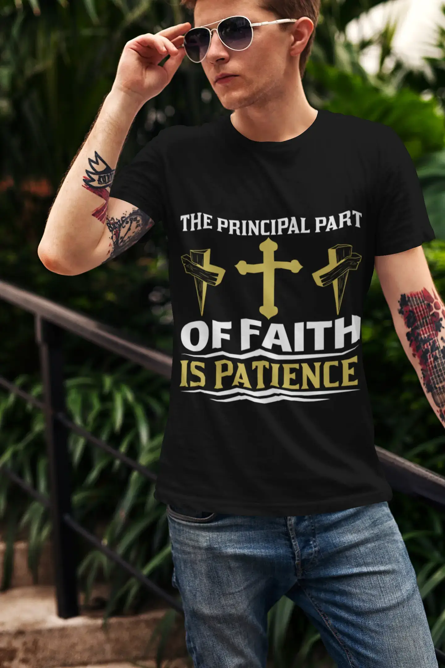 T-Shirt ULTRABASIC pour hommes La partie principale de la foi est la patience - Chemise religieuse