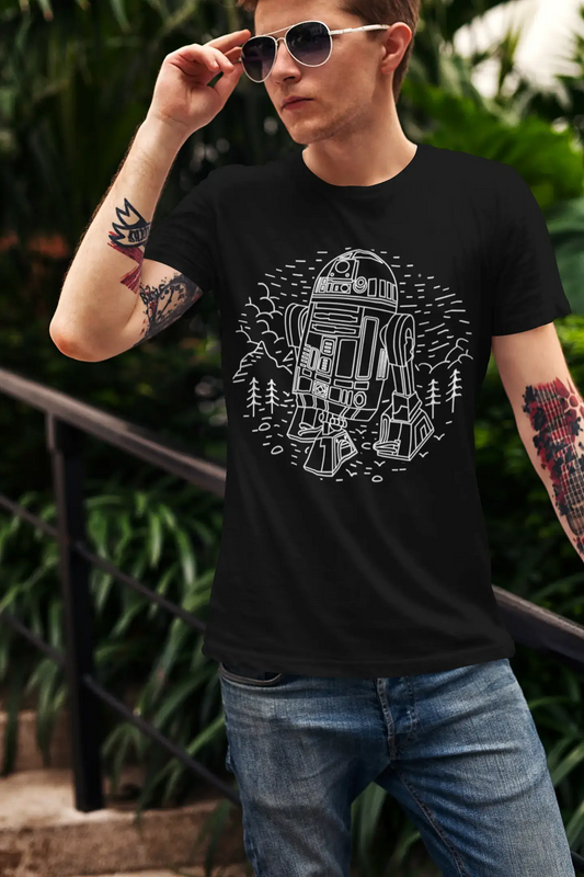 ULTRABASIC Men's Graphic T-Shirt Black Droid - Galaxy Space Shirt for Men