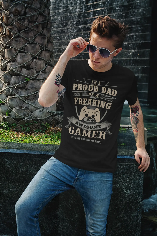 ULTRABASIC Men's T-Shirt I'm Proud Dad Awesome Gamer - Gift for Fathers - Gaming