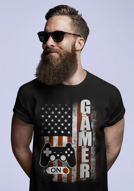 ULTRABASIC T-Shirt Homme Mode Gamer Sur Drapeau US Patriotique - Chemise de Jeu pour Joueur