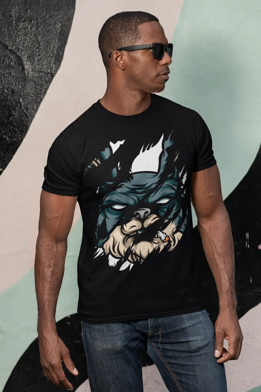 ULTRABASIC T-shirt déchiré pour hommes Animal en colère - Chemise vintage graphique drôle pour hommes