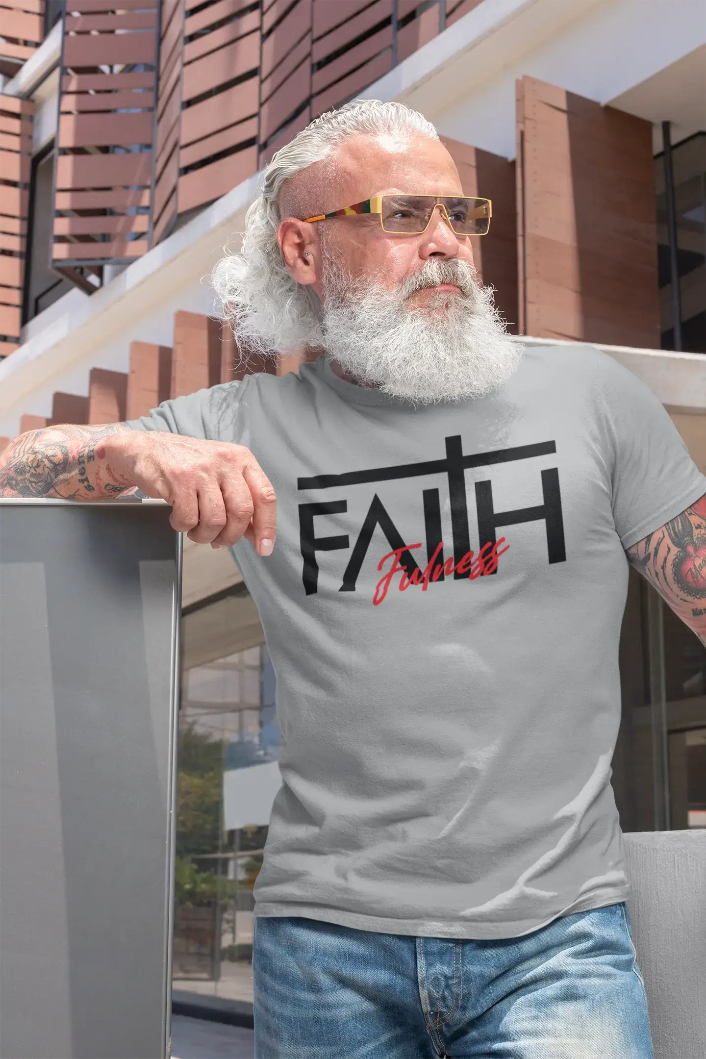 ULTRABASIC Men's T-Shirt Faith Fulness - Bible Christian Religious Shirt