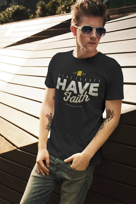 ULTRABASIC Men's Organic T-Shirt Time to Have Faith - Christ Bible Religious Shirt