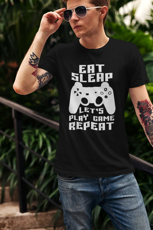 ULTRABASIC Men's Gaming T-Shirt Eat Sleep Game Repeat - Funny Gamer Shirt