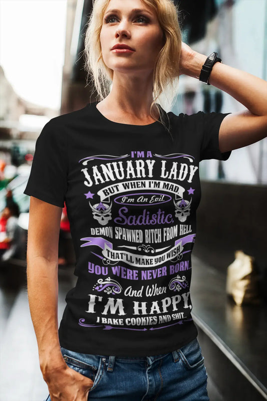 ULTRABASIC Women's Organic T-Shirt January Lady - Funny Birthday Shirt