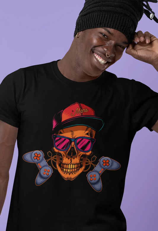 ULTRABASIC Men's Gaming T-Shirt Gamer Skull Joystick - Funny Joke Shirt for Men