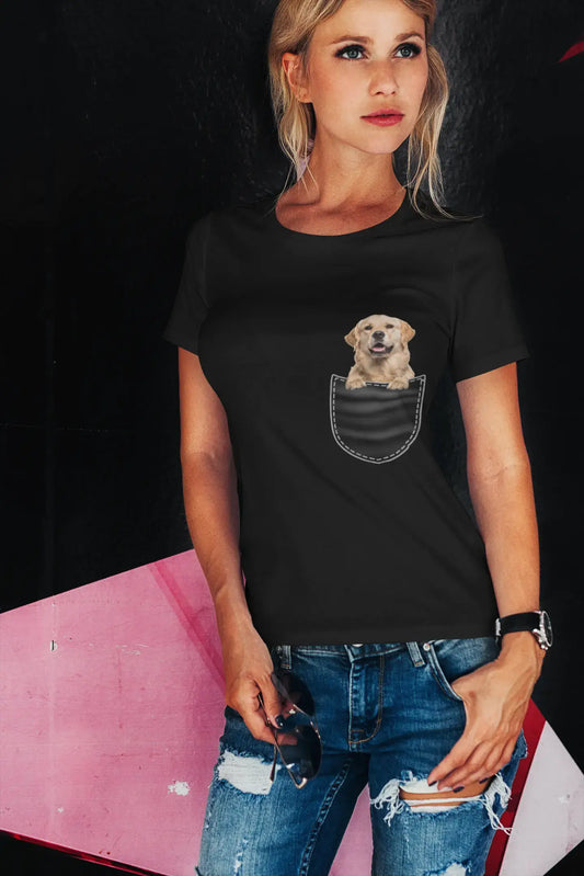 ULTRABASIC Graphic Women's T-Shirt Golden Retriever - Cute Dog In Your Pocket