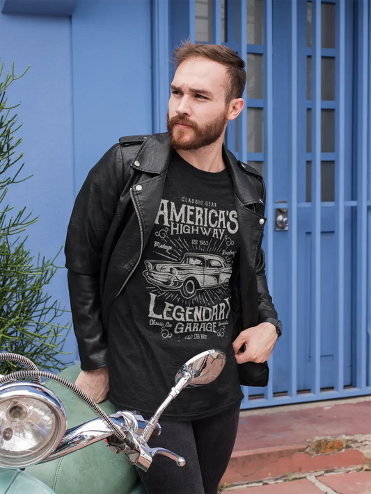 ULTRABASIC Men's T-Shirt America's Highway Old Car Race - Vintage Shirt for Men