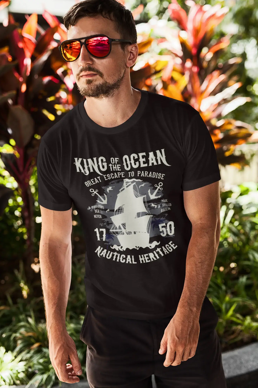 ULTRABASIC Men's T-Shirt King of the Ocean - 1750 Nautical Heritage - Sailor Tee Shirt