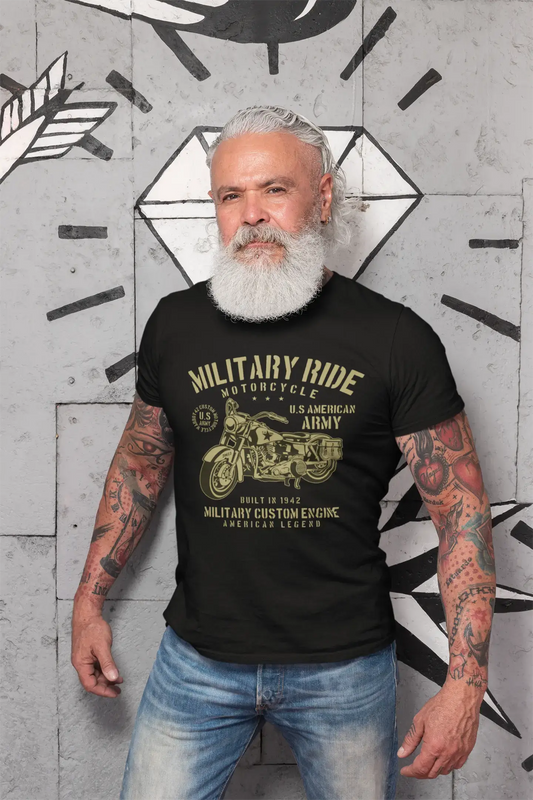 ULTRABASIC Herren T-Shirt Military Ride – US American Army Motorcycle Legend 1942 T-Shirt