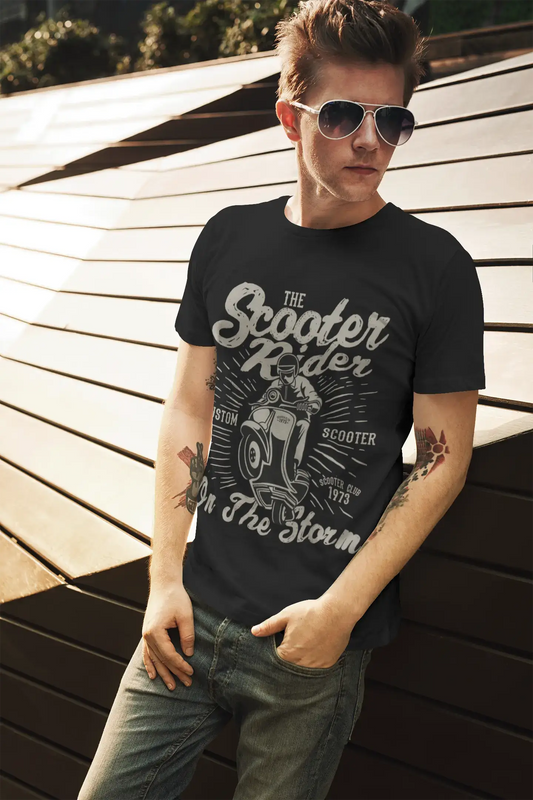 ULTRABASIC Men's T-Shirt Scooter Rider On the Storm - Vintage Motorcycle Tee Shirt