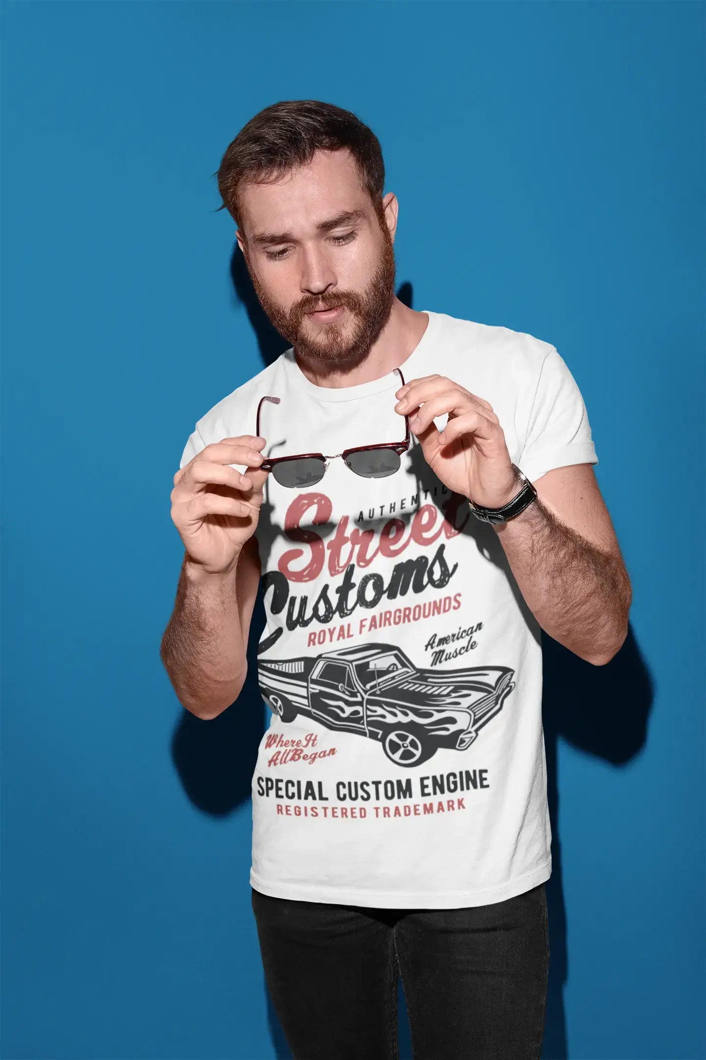 ULTRABASIC Herren-Grafik-T-Shirt Authentic Street Customs – Special Custom Engine