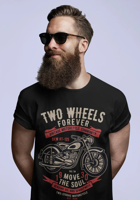 ULTRABASIC Herren-Grafik-T-Shirt für Motorradfahrer – Two Wheels Forever – Move The Soul 1930