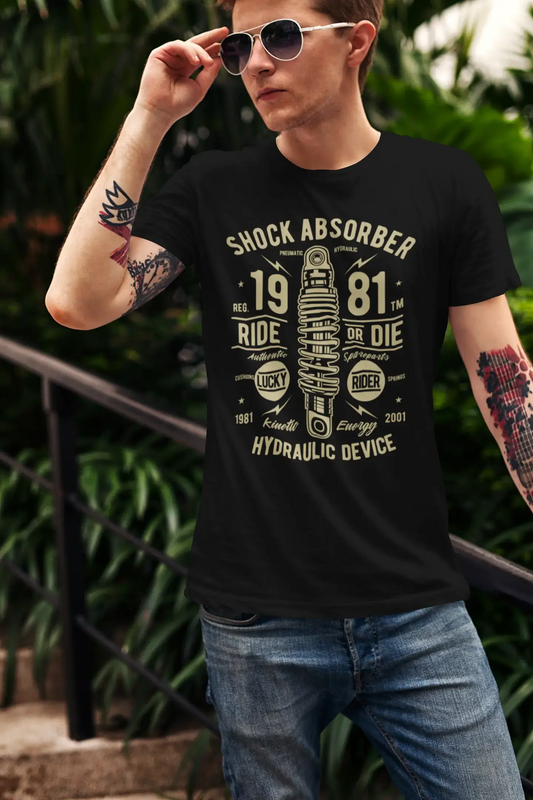 ULTRABASIC Men's T-Shirt Shock Absorber - Lucky Rider Since 1981 Tee Shirt