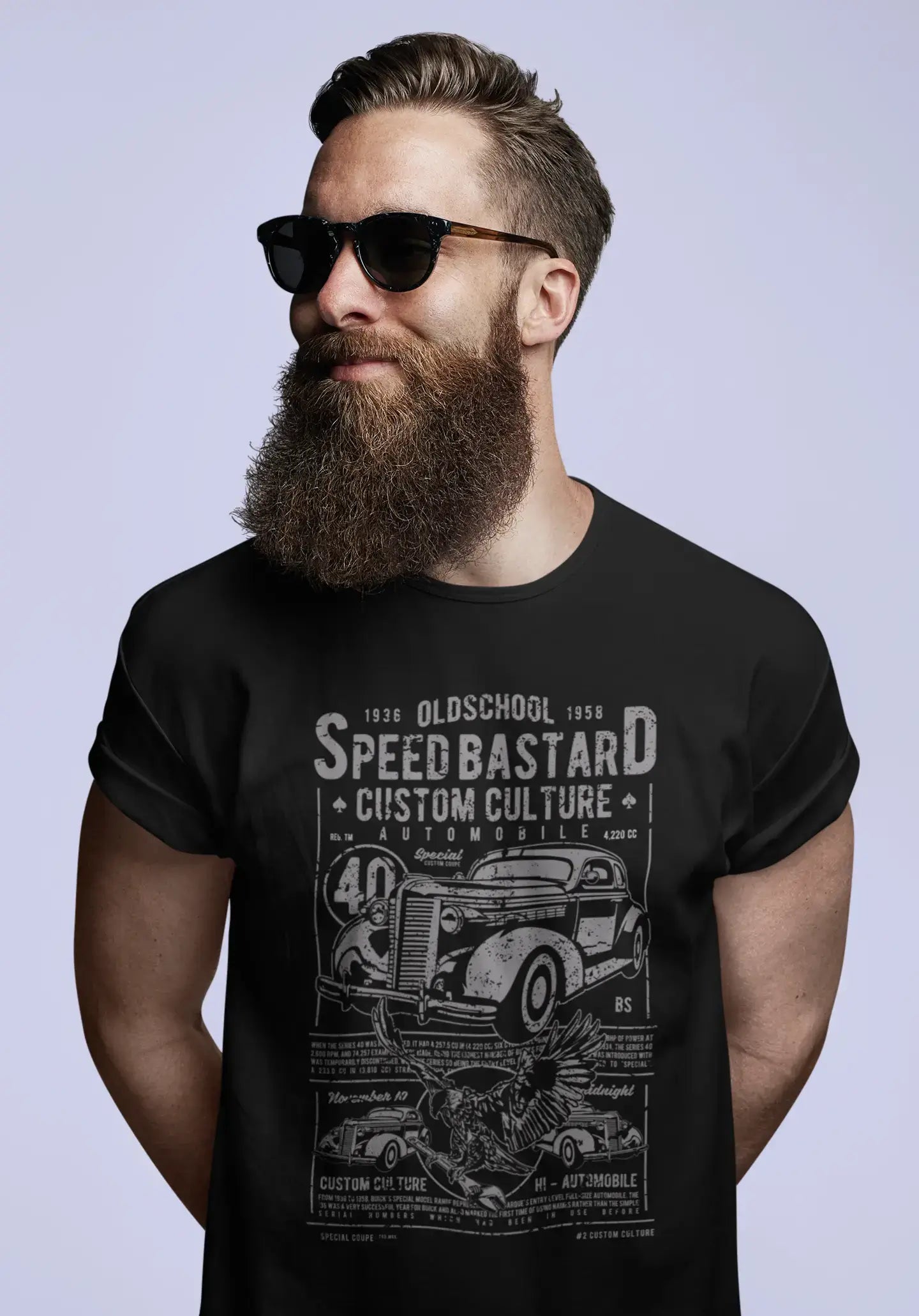 ULTRABASIC Herren T-Shirt Oldschool Speed ​​Bastard – Auto-T-Shirt