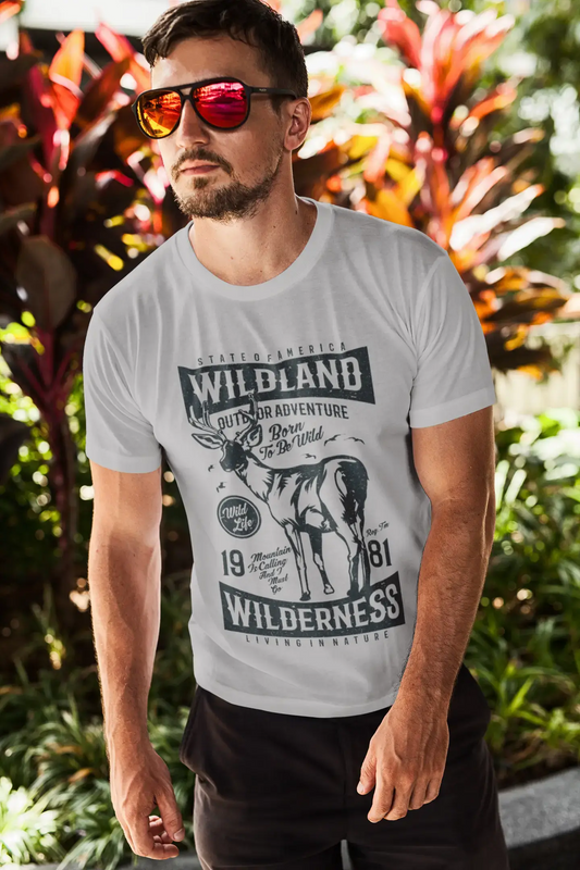 ULTRABASIC Men's T-Shirt State of America Wild Land - Born To Be Wild - Deer Adventure Tee Shirt