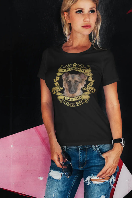 ULTRABASIC Damen Bio-T-Shirt Deutscher Schäferhund – Moment I Saw You I Loved You Welpen-T-Shirt für Damen