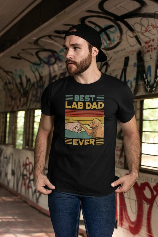 ULTRABASIC Herren-Grafik-T-Shirt Best Lab Dad Ever – Labrador Fist Bump – Vintage-Shirt
