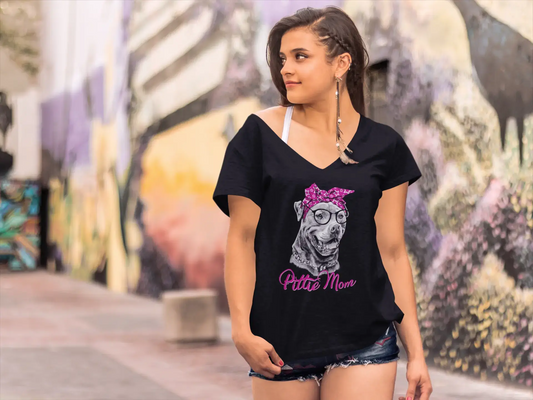 ULTRABASIC Damen-T-Shirt Pittie Mom Paw – süßes Pitbull-Mutter-Hundeliebhaber-T-Shirt für Damen