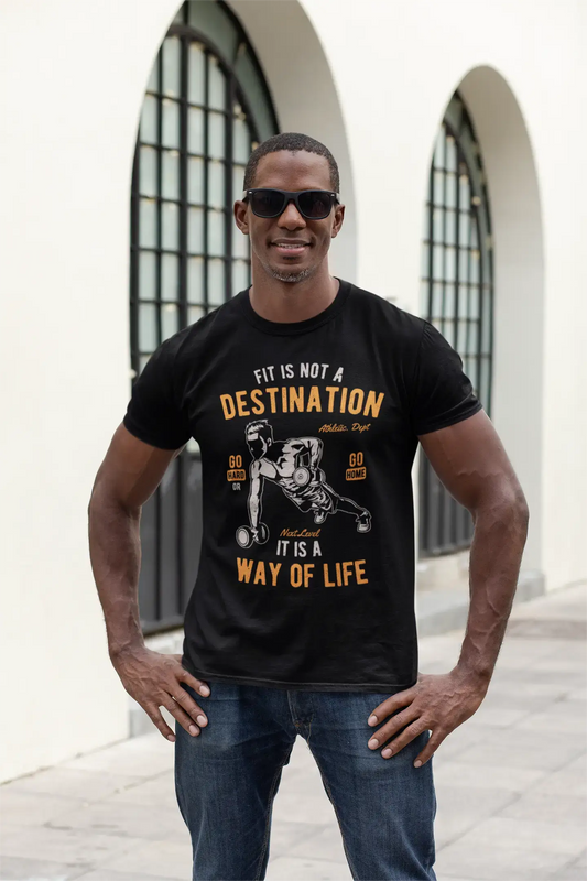 ULTRABASIC Herren-T-Shirt „Fit Is Not a Destination It Is a Way of Life“ – „Go Hard or Go Home“ – Motivations-T-Shirt für das Fitnessstudio