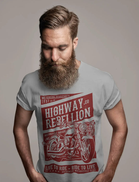 ULTRABASIC Men's T-Shirt Highway Rebellion Motorcycle - Live to Ride Tee Shirt