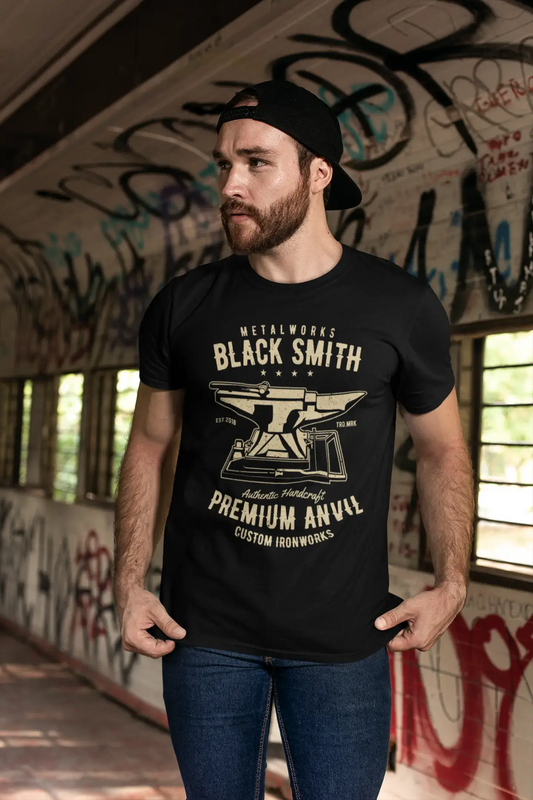 ULTRABASIC Men's T-Shirt Metalworks Black Smith - Custom Ironworks Blacksmith Tee Shirt