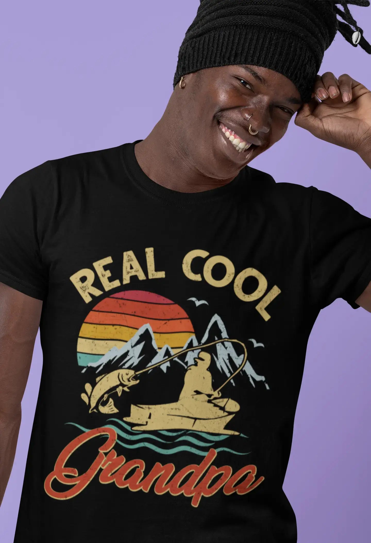 ULTRABASIC Men's Graphic T-Shirt Real Cool Grandpa - Grandpa Sailor - Funny Vintage Shirt