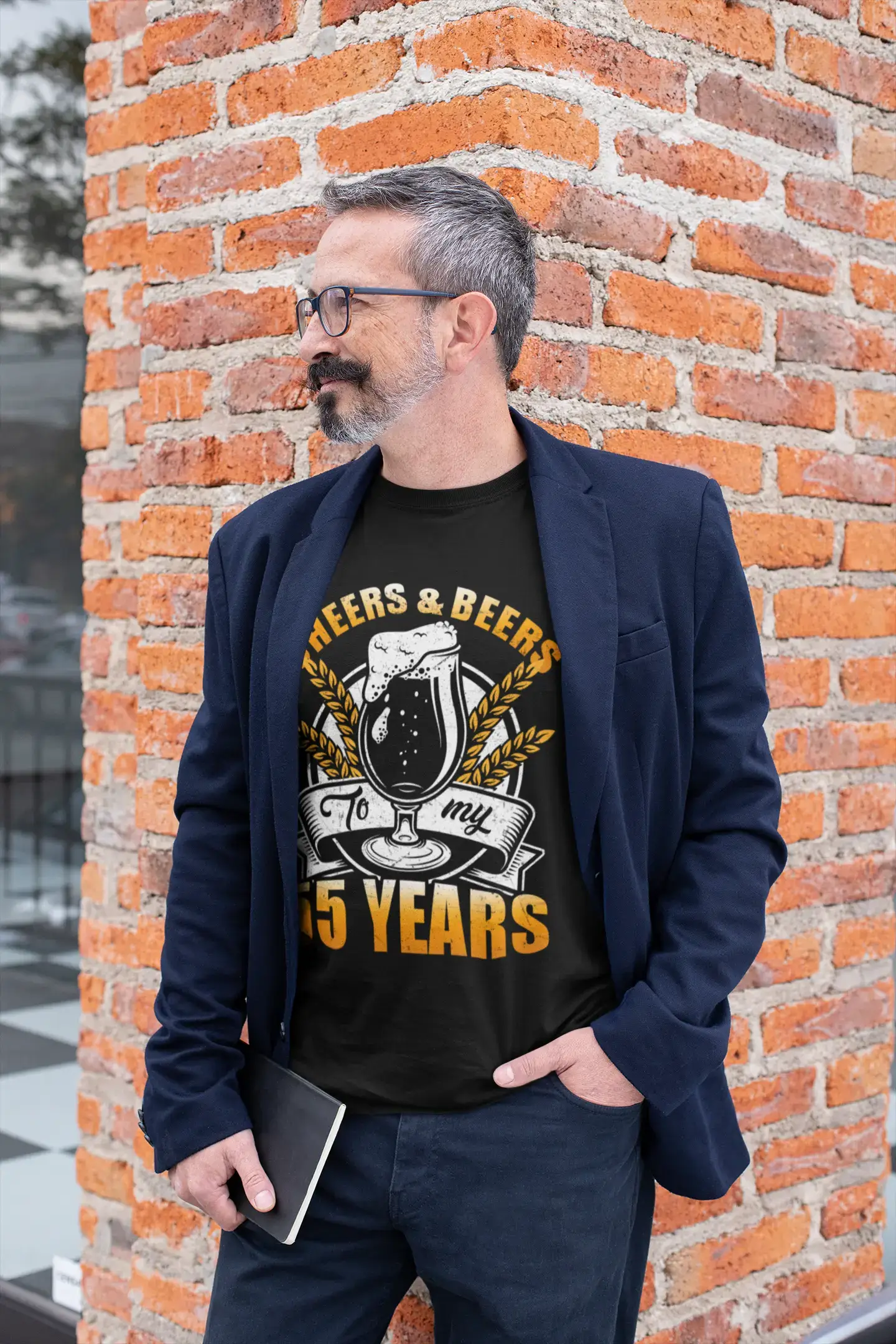 ULTRABASIC Men's T-Shirt Cheers and Beers To My 55 Years - Beer Lover Birthday Tee Shirt