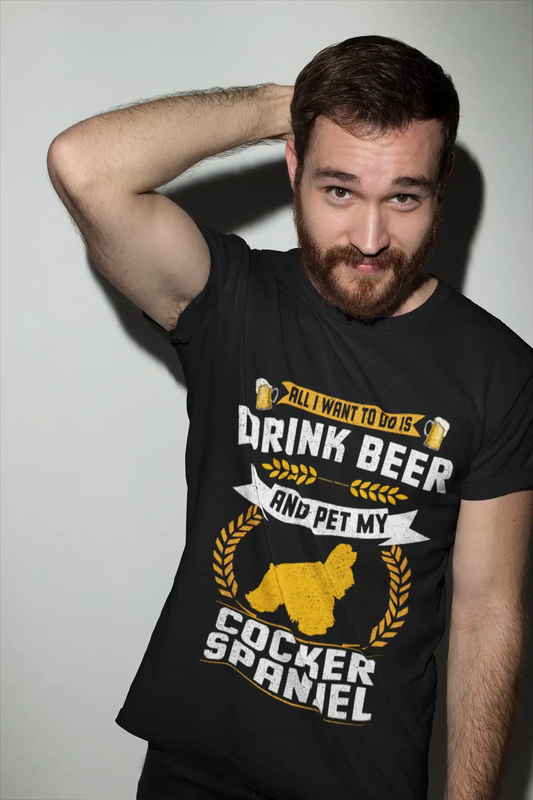 ULTRABASIC Herren-T-Shirt „All I Want to Do Is Drink Beer and Pet My Cocker Spaniel – Beer Dog Lover“-T-Shirt