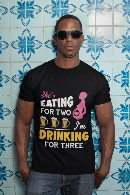 ULTRABASIC Men's Funny T-Shirt She's Eating For 2 - I'm Drinking For 3 - Beer Lover Couple Tee Shirt