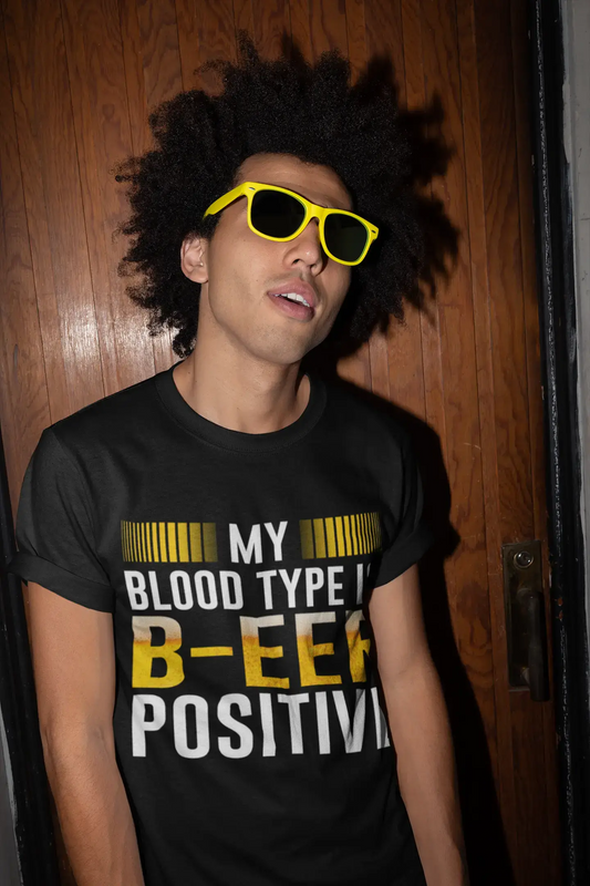 ULTRABASIC Men's Funny T-Shirt My Blood Type Is B-eer Positive - Beer Lover Tee Shirt