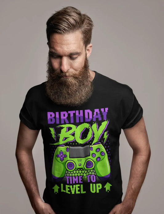 ULTRABASIC Men's Gaming T-Shirt Birthday Boy - Time To Level Up - Gamer Tee Shirt