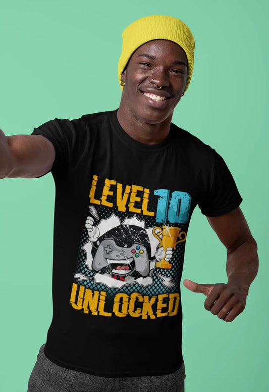 ULTRABASIC Men's Gaming T-Shirt Level 10 Unlocked - Gift for 10th Birthday - 10th Birthday Gift