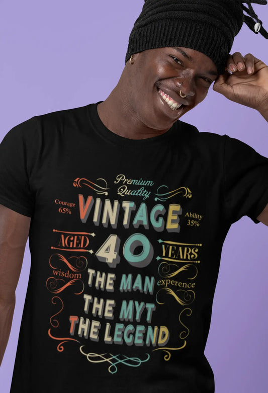 ULTRABASIC Men's T-Shirt Vintage Aged 40 Years - Gift for 40th Birthday Tee Shirt