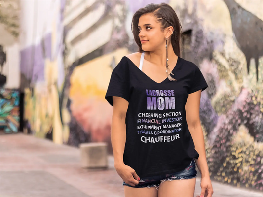 ULTRABASIC Women's V Neck T-Shirt Lacrosse Mom - Funny Mother Tee Shirt