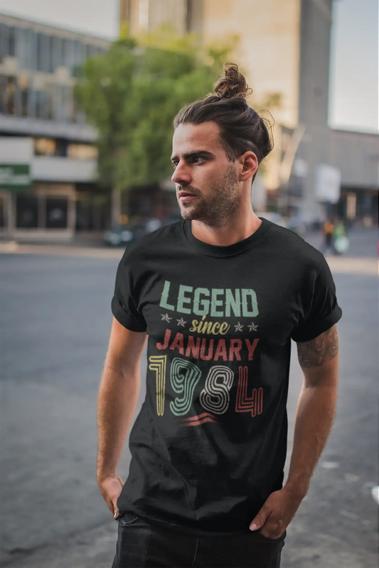 ULTRABASIC Men's Vintage T-Shirt Legend Since January 1984 - Retro 37th Birthday Gift Tee Shirt