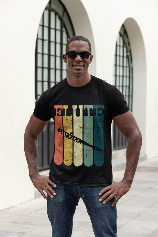 ULTRABASIC Men's Vintage T-Shirt Flute - Retro Gift for Musician Tee Shirt