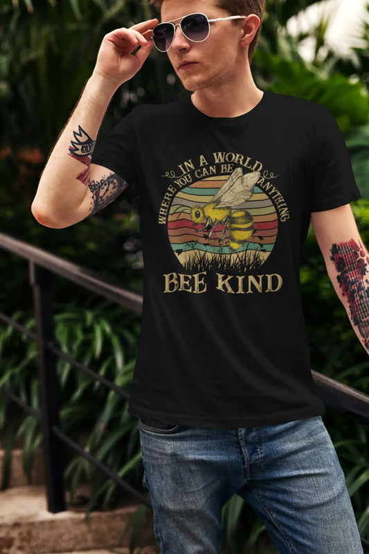 ULTRABASIC Men's Vintage T-Shirt In a World Where You Can be Anything Bee Kind - Funny Humor Tee Shirt