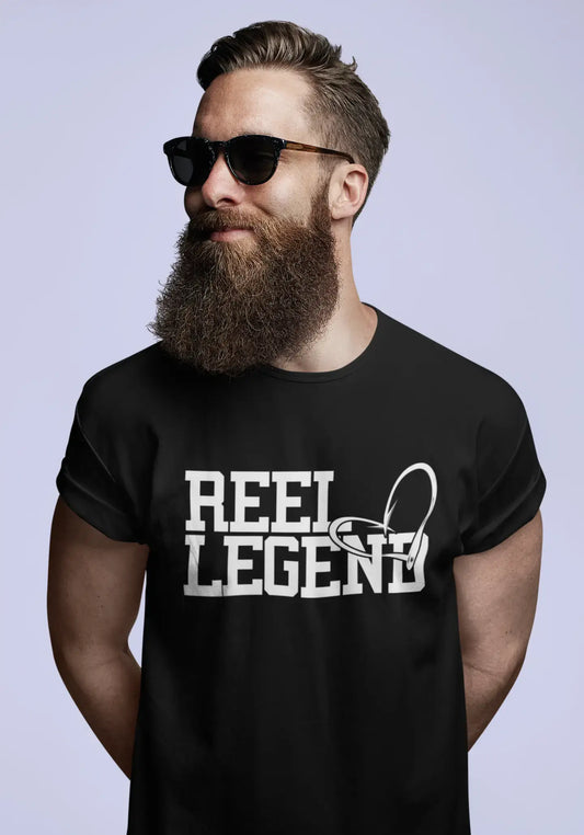 ULTRABASIC Men's Fishing T-Shirt Reel Legend - Retro Funny Fisherman Tee Shirt